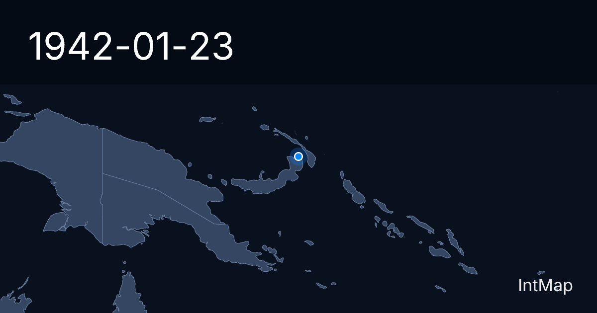 The map on 1942-01-23: Rabaul is taken and becomes the great Japanese base in the South Pacific