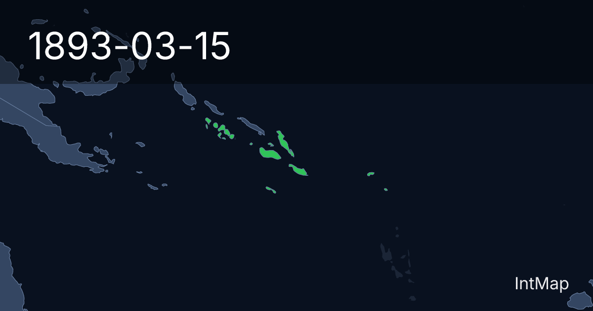 The map on 1893-03-15: The map begins drawing British Solomon Islands (UK)