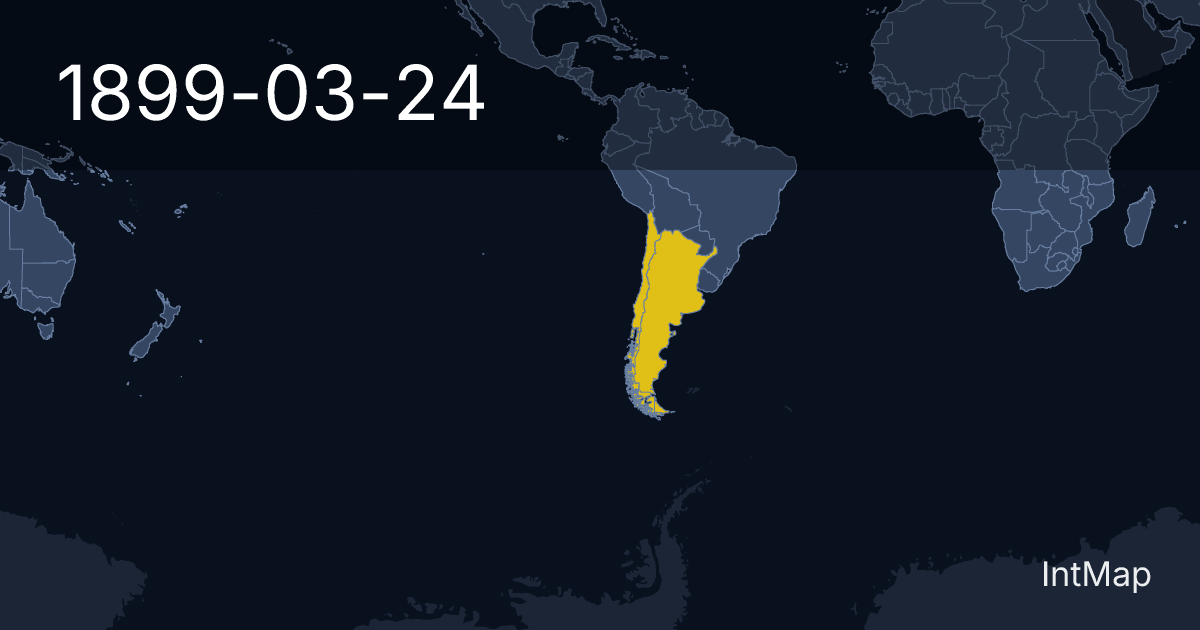 The map on 1899-03-24: New borders for Argentina, Chile