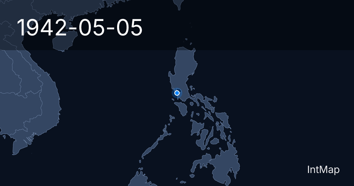 The map on 1942-05-05: Corregidor falls — the last organised resistance in the Philippines