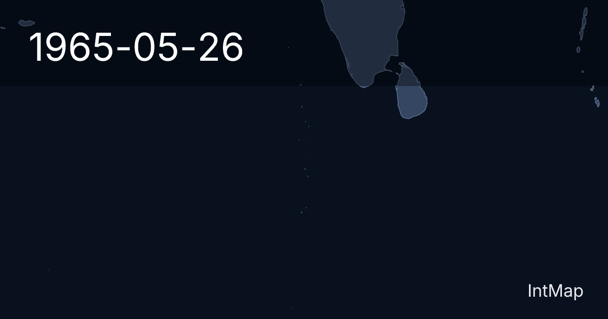 The map on 1965-05-26: The map begins drawing Maldives; the map stops drawing Maldives (UK)