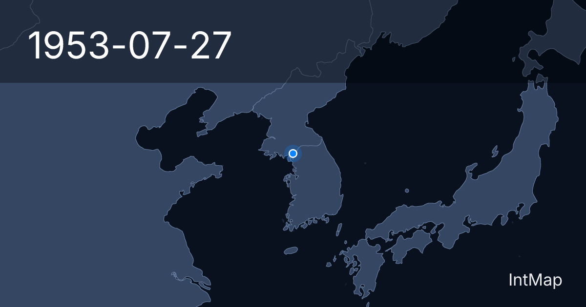 The map on 1953-07-27: Korean Armistice Agreement
