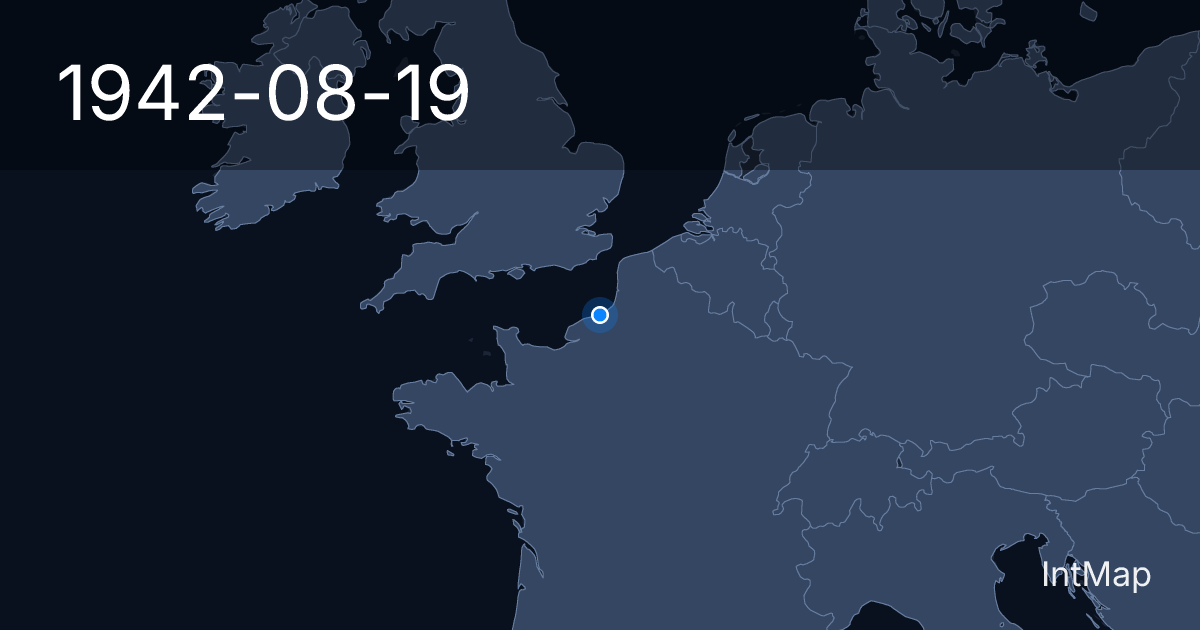 The map on 1942-08-19: The Dieppe raid — 3,600 of 6,000 lost in nine hours, and every lesson of it used on D-Day