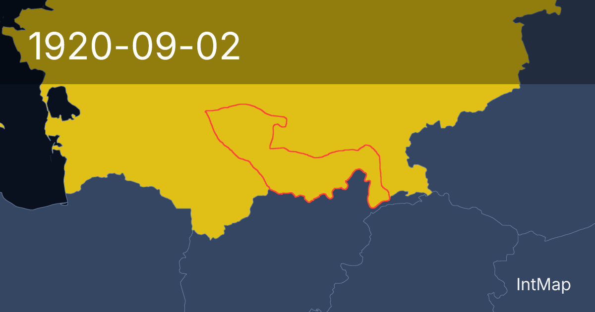 The map on 1920-09-02: The map stops drawing Emirate of Bukhara; new borders for Soviet Russia (RSFSR)