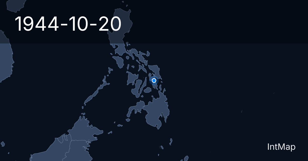 The map on 1944-10-20: The Leyte landings — the return to the Philippines, and the first kamikaze attacks