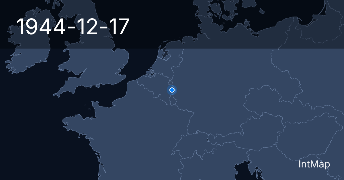 The map on 1944-12-17: Malmedy — 84 American prisoners are shot in a field on the second day of the Ardennes offensive